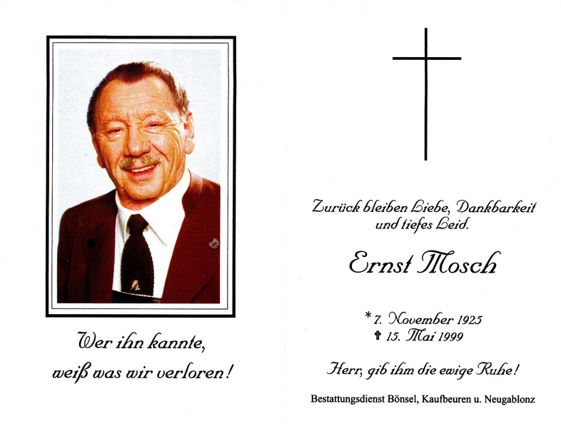 Mosch Ernst Todesanzeige