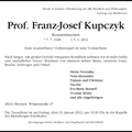 Kupczyk Franz-Josef Todesanzeige