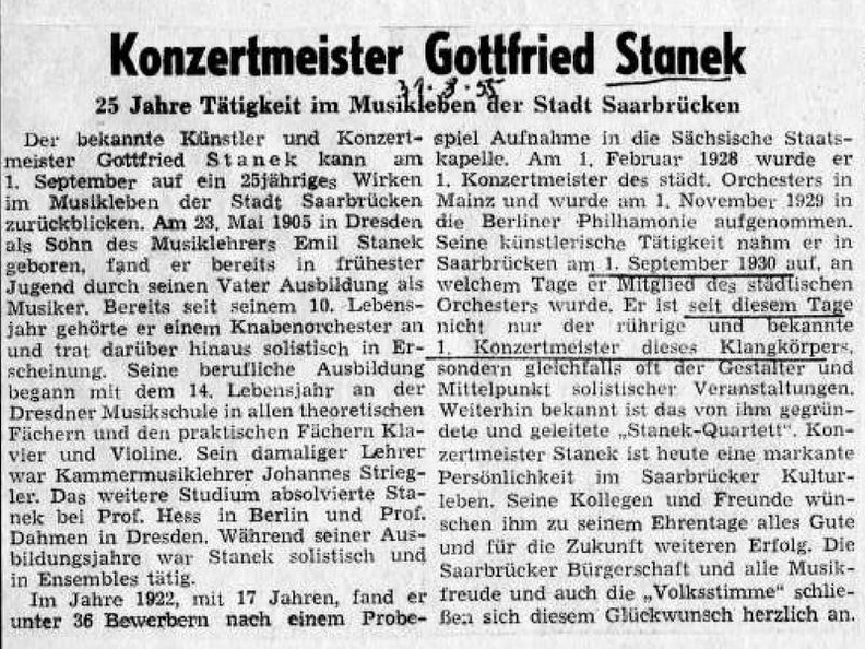 Stanek Gottfried Zeitungsbericht 1955