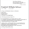 Schnurr Friedrich Wilhelm 1929 2017 Todesanzeige
