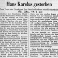 Karolus Hans Saarbruecker Zeitung 1960 Erster Bericht