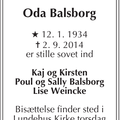 Balsborg Oda 1934 2014 Todesanzeige
