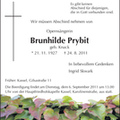 Prybit Brunhilde geb. Knack 1927 2011 Todesanzeige