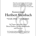 Steinbach Heribert 1934 2013 Todesanzeige