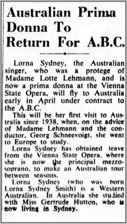 von Ronacher geb. Sydney Lorna Zeitungsartikel 11.02.1947