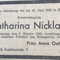 Nicklas Katharina 1887 1940 Todesanzeige