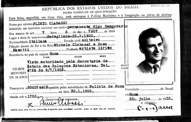 Clabassi Plinio 1920 1984 Einbuergerung Brasilien.jpg