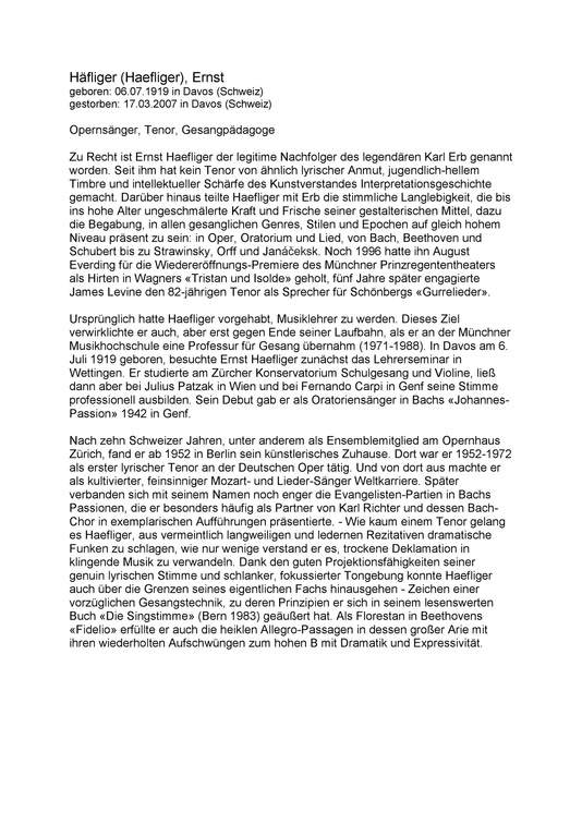 Haefliger Ernst 1919 2007 Kurzbiographie Seite 1