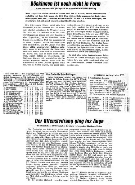 Union Boeckingen FCTV Urbach 14.09.1969