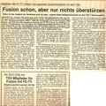 Zeitungsbericht 13.05.1987 zur Fusion