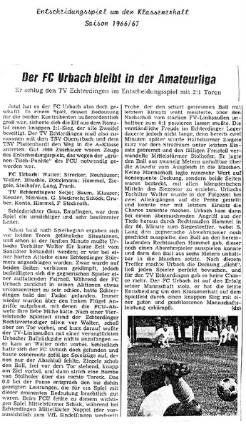 FCTV Urbach TV Echterdingen Entscheidungsspiel in Elttingen 28.05.1967 Zeitungsbericht.jpg