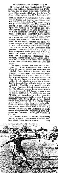 FCTV Urbach TSF Esslingen Saison 1967-68 Pokalspiel 08.10.1967