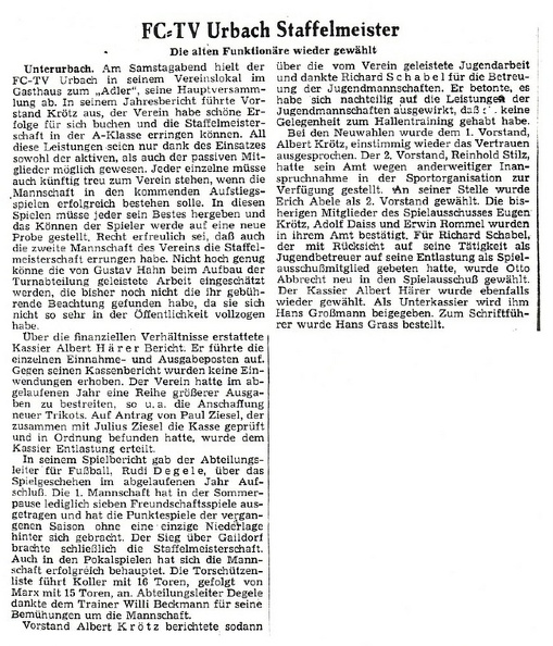 FCTV Urbach Hauptversammlung 1955 02.04.1955