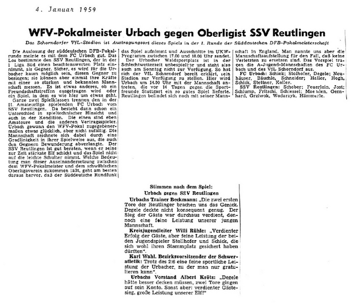 FCTV Urbach SSV Reutlingen 1. Liga Sued Pokalspiel 04.01.1959.jpg