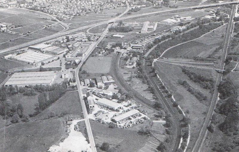 Gewerbegebiet Urbach Luftaufnahme 1981