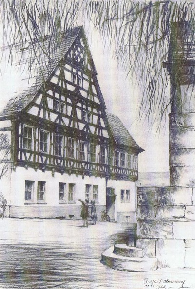 Rathaus Urbach Nord nach 1962 Zeichnungt Architekt Hermann Woerner