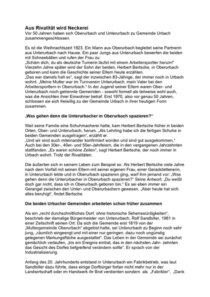 Aus Rivalitaet wird Neckerei Schorndorfer Nachrichten 27.06.2020 von Vlora Kleeb Seite 1