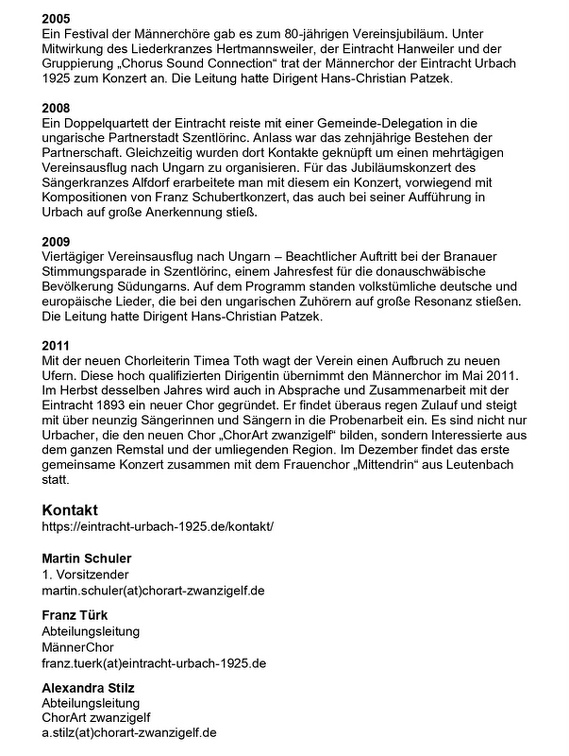Gesangverein Eintracht Urbach 1925 e. V. Seite 3