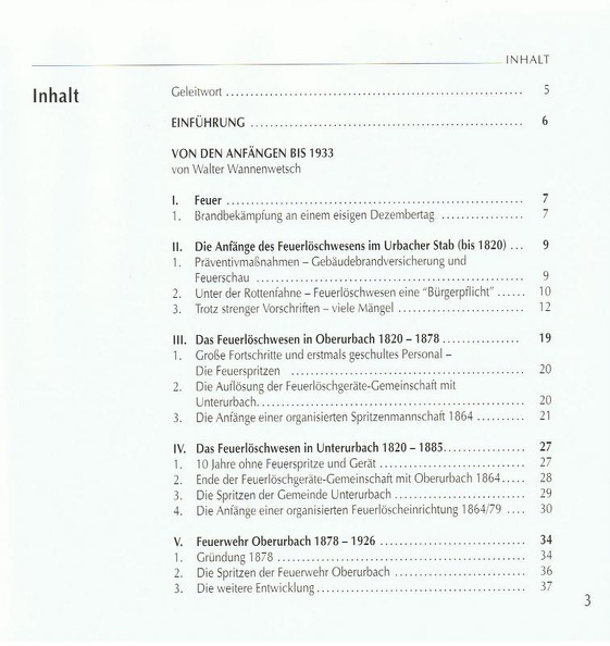 Feuerwehr Urbach Inhaltsverzeichni I Seite 3