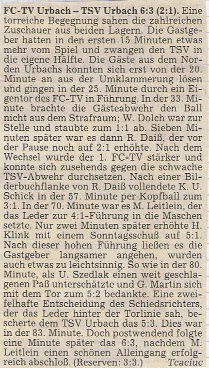 FCTV Urbach TSV Urbach 10.04.1988