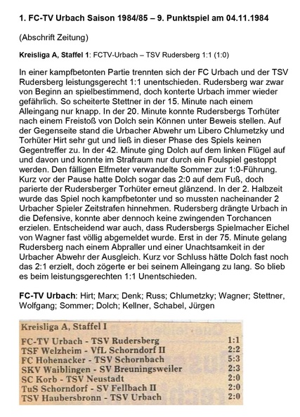 FCTV Urbach Saison 1984_85 FCTV Urbach TSV Rudersberg 9. Spieltag am 04.11.1984.jpg