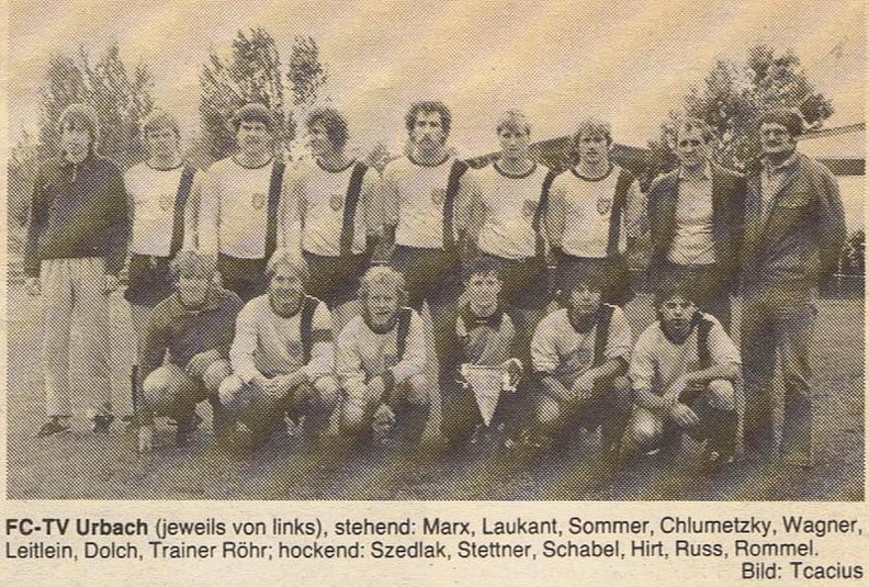 FCTV Urbach Saison 1984 85 Mannschaftstoto