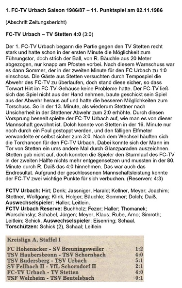 FCTV Urbach Saison 1986_87 11. 89 Punktspiel FCTV Urbach TV Stetten 02.11.1986.jpg