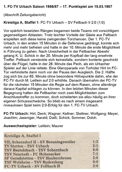 FCTV Urbach Saison 1986_87 FCTV Urbach SV Fellbach II 17. Punktspiel am 15.03.1987.jpg