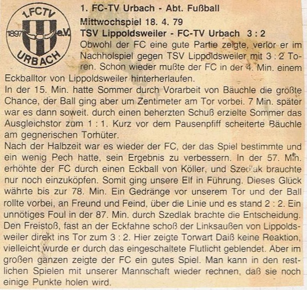 FCTV Urbach Saison 1978_79 23. Punktspiel TSV Lippeoldsweiler FCTV Urbach.jpg