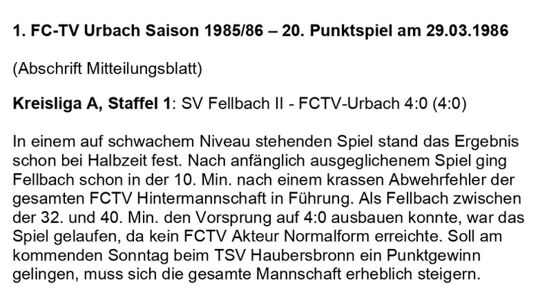 FCTV Urbach Saison 1985_86 SV Fellbach II FCTV Urbach 21. Spieltag am 29.03.1986.jpg
