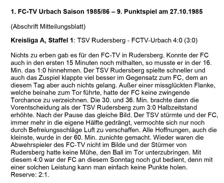 FCTV Urbach Saison 1985_86 TSV Rudersberg FCTV Urbach 9. Spieltag am 27.10.1985.jpg