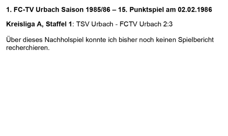 FCTV Urbach Saison 1985_86 TSV Urbach FCTV Urbach 15. Spieltag am 02.02.1986.jpg