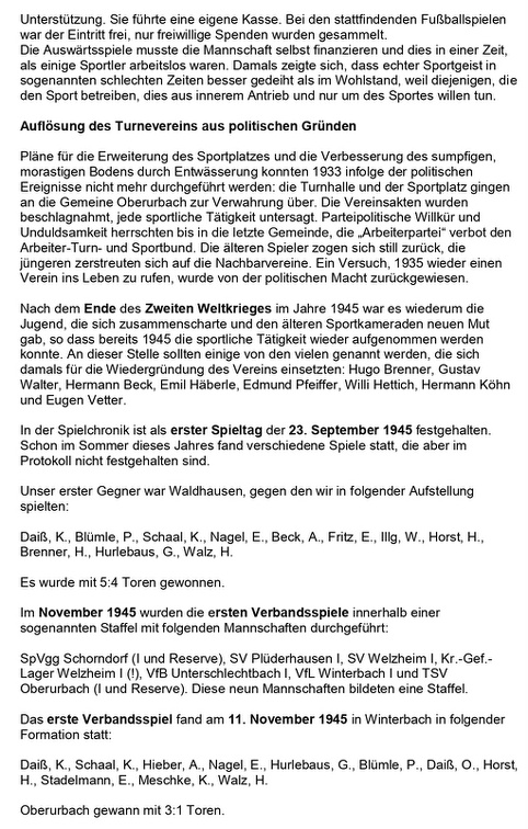 TSV Urbach 50 Jahre Fussball von 1922 bis 1972 Seite 2