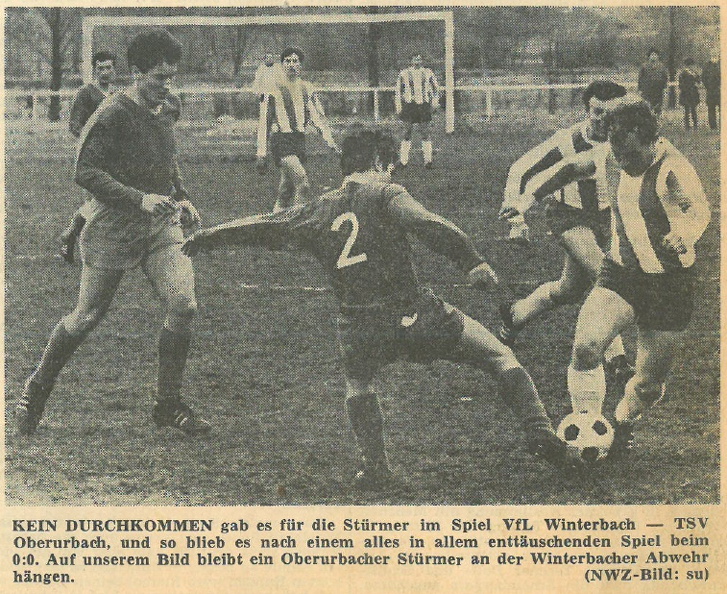 TSV Urbach Saison 1967 68 Spielszene VfL Winterbach gegen TSV