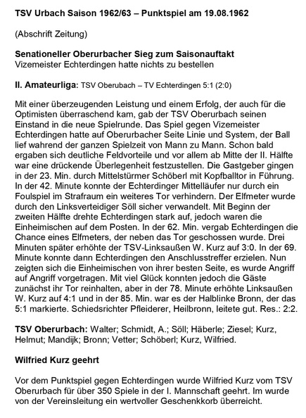 TSV Urbach Saison 1962 1963 TSV Oberurbach TV Echterdingen 19.08.1962.jpg