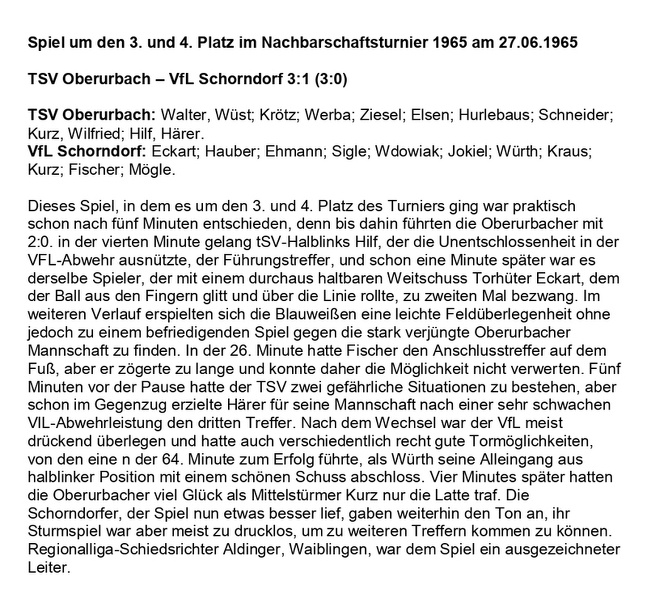 TSV Urbach Nachbarschaftsjubilaeumstturnier 26.06. 27.06.1965 Seite 3