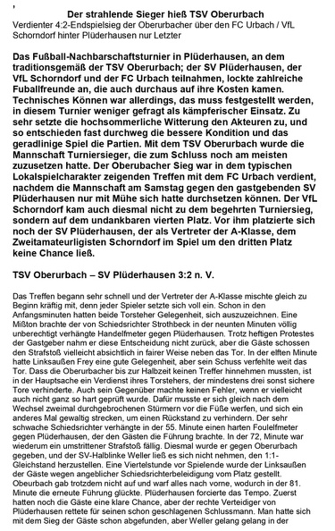 TSV Urbach Nachbarschaftsturnier 27.06. 28.06.1964 Seite 1