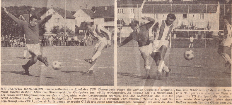 TSV Urbach Saison 1966 1967 TSV Oberurbach SpVgg Cannstatt 28.08.1966 Foto