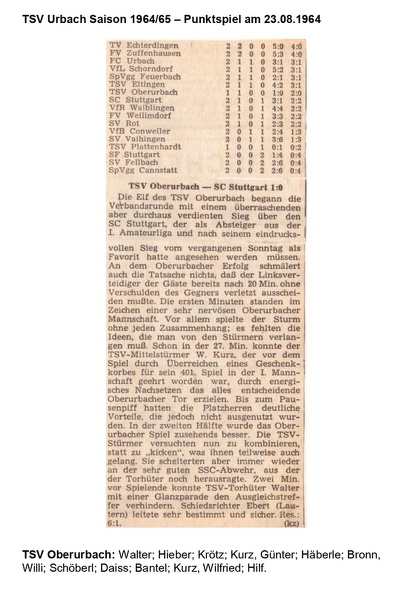 TSV Urbach Saison 1964 1965 TSV Oberurbach Stuttgarter SC 23.08.1964.jpg