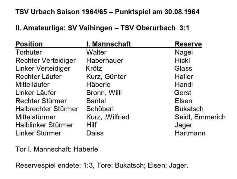 TSV Urbach Saison 1964 1965 SV Vaihingen TSV Oberurbach 30.08.1964.jpg
