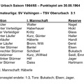 TSV Urbach Saison 1964 1965 SV Vaihingen TSV Oberurbach 30.08.1964