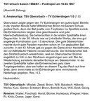 TSV Urbach Saison 1966 1967 TSV Oberurbach TV Echterdingen 16.04.1967