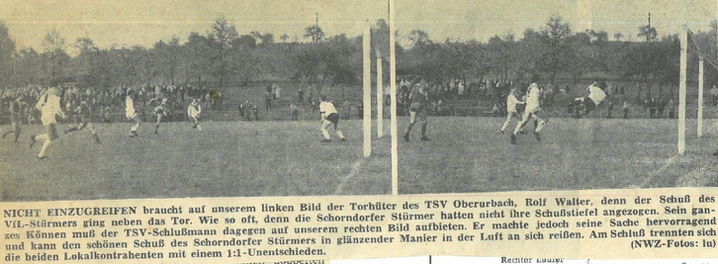 TSV Urbach Saison 1969 1970 TSV Oberurbach VfL Schorndorf 27..10.1969 Fotos