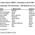 TSV Urbach Saison 19691970 TSV Oberurbach TSF Welzheim 26.10.1969