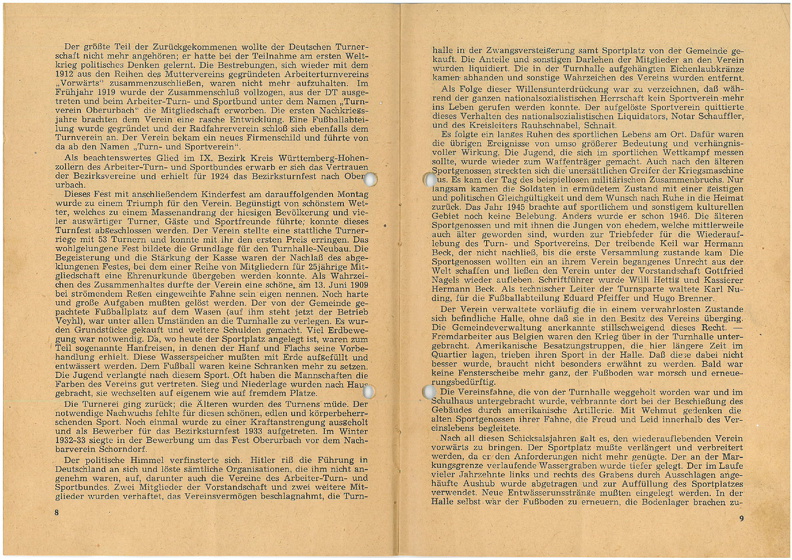 TSV Urbach Festschrift 50 Jahre 1949 Seite 8 und Seite 9.jpg