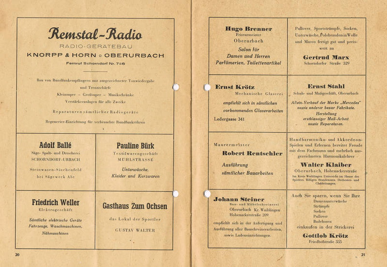 TSV Urbach Festschrift 50 Jahre 1949 Seite 20 und Seite 21.jpg
