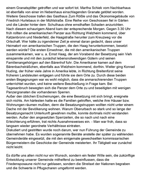 TSV Urbach Festschrift zum 50-jaehrigen Jubllaeum 1949 Geschehnisse vor und nach der Besetzung im April 1945 Seite 2.jpg