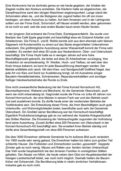 TSV Urbach Festschrift zum 50-jaehrigen Jubllaeum 1949 Landwirtschaftliche und industrielle Entwicklung Oberurbachs Seite 2.jpg
