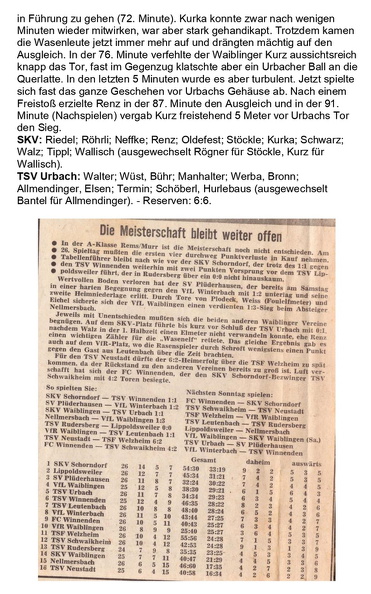 TSV Urbach Saison 1970 1971 SKV Waiblingen TSV Urbach 09.05.1971 Seite 2.jpg