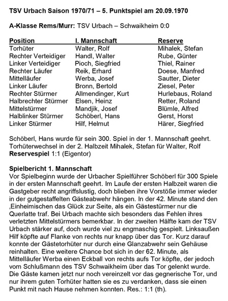 TSV Urbach Saison 1970 1971 TSV Urbach TSV Schwaikheim 20.09 (1)-001